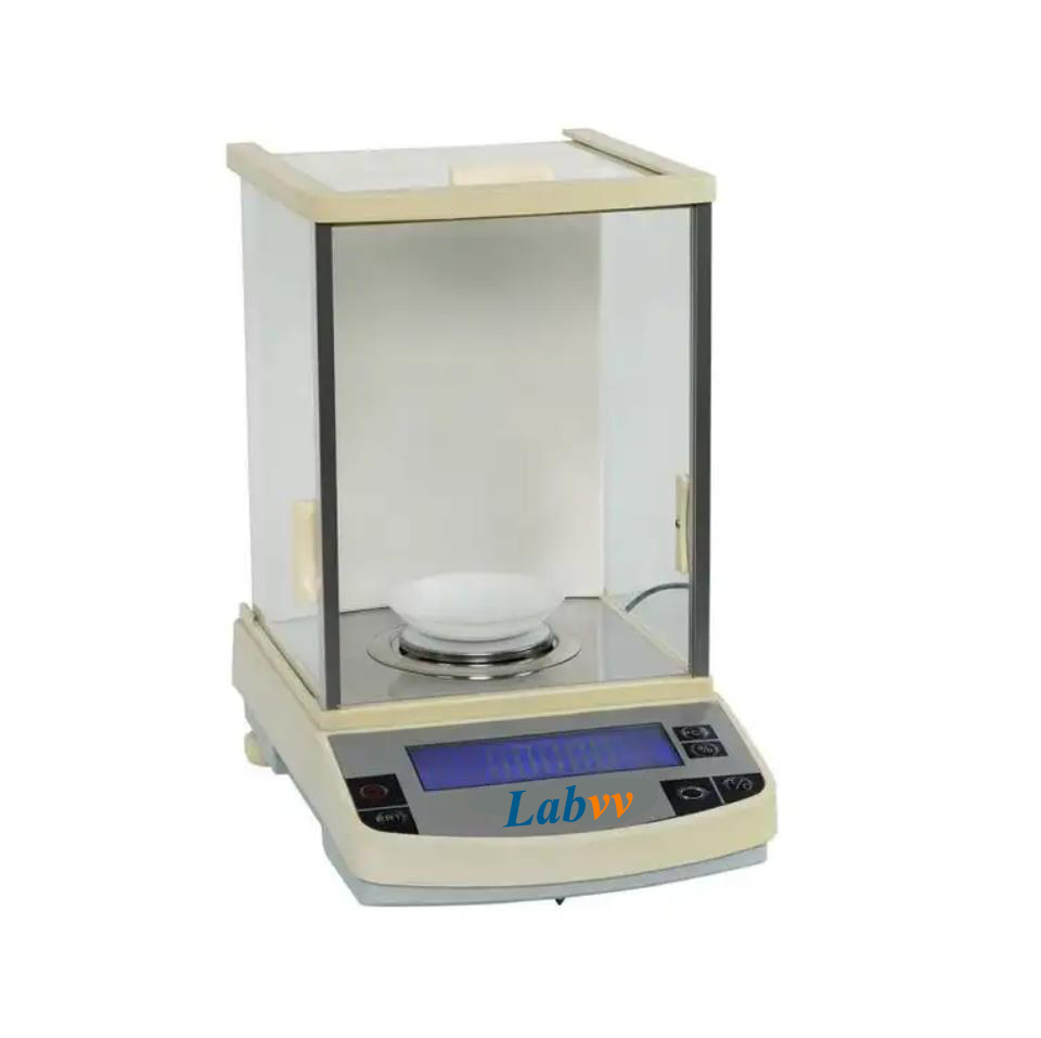 Precision analytical balance in laboratory