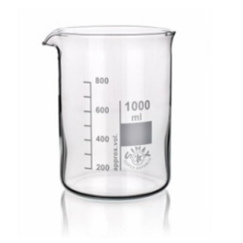 Laboratory glassware including beakers and flasks