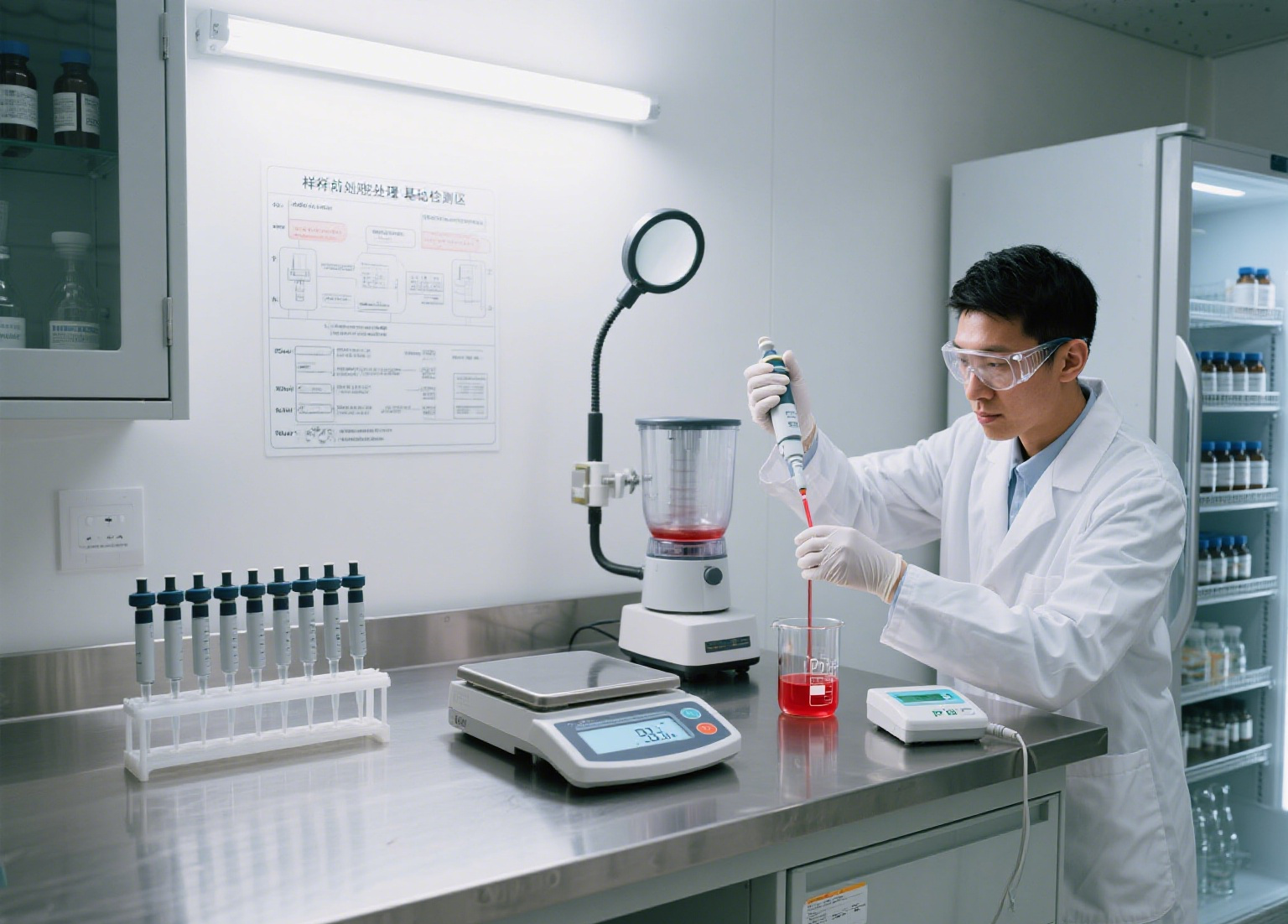 Food and beverage lab equipment zones