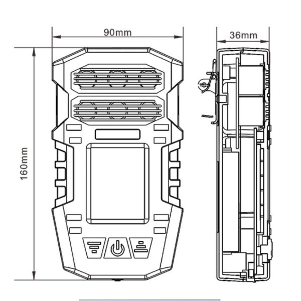 portable multi gas detector with color lcd display lv s318