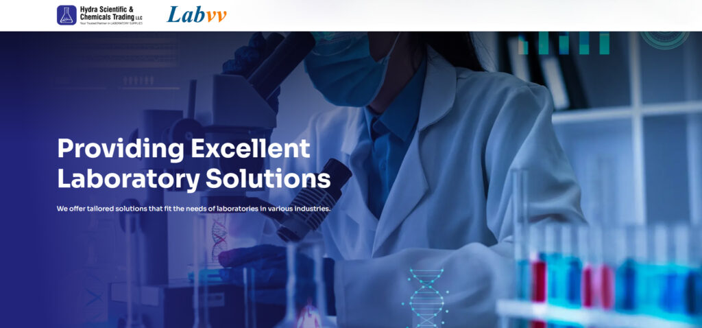 LabVV and Hydra UAE partnership poster showcasing their collaboration to provide excellent laboratory solutions across the UAE and Middle East.