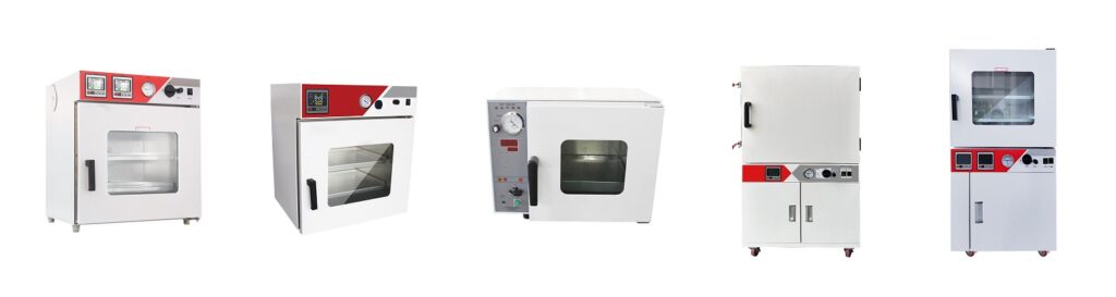 Labvv vacuum drying ovens for laboratory glassware, including benchtop, shelf-heated, high-temperature, and integrated models for fast and safe drying of sensitive substances