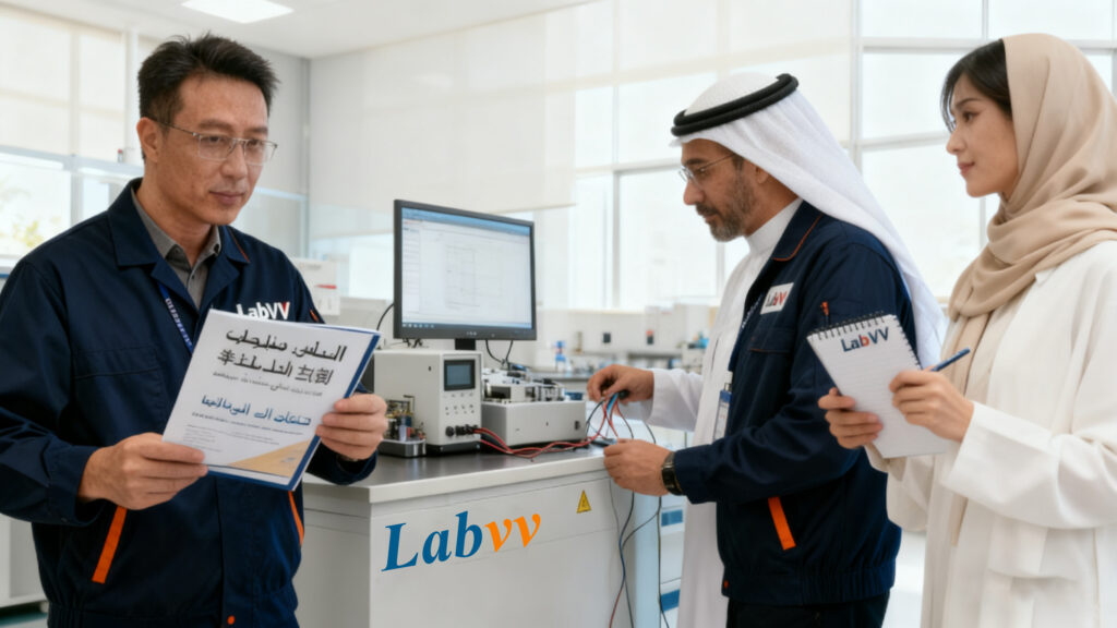 LabVV engineers providing technical training and equipment installation for laboratory teams in the UAE, trusted lab equipment suppliers in Dubai.