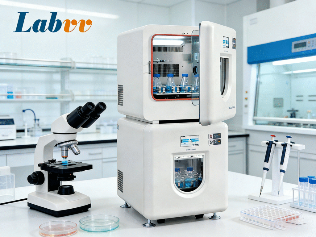 CO2 incubator shaker used for cell culture and microbial research in laboratories