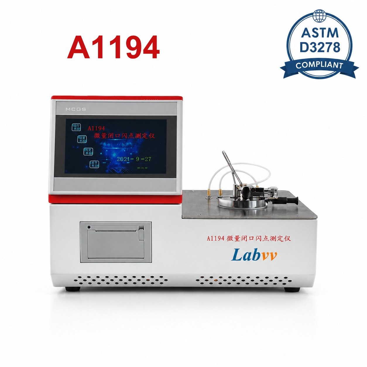 LabVV A1194 rapid low temperature closed cup flash point tester product ASTM D3278 micro closed cup flash point tester